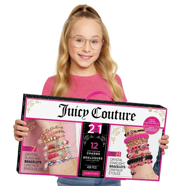 Alt view image 3 of 7 - Make It Real - Juicy Couture 2 in 1 - Crystal Starlight & Sunshine Bracelet Kits Bundle - DIY Charm Bracelet Making Kit for Girls with Swarovski Crystal Charms & Beads - Makes 15 Bracelets
