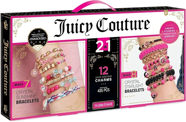 Main image of Make It Real - Juicy Couture 2 in 1 - Crystal Starlight & Sunshine Bracelet Kits Bundle - DIY Charm Bracelet Making Kit for Girls with Swarovski Crystal Charms & Beads - Makes 15 Bracelets