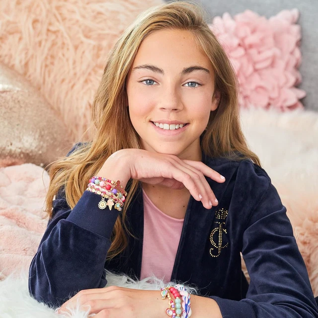 Alt view image 7 of 7 - Make It Real - Juicy Couture 2 in 1 - Crystal Starlight & Sunshine Bracelet Kits Bundle - DIY Charm Bracelet Making Kit for Girls with Swarovski Crystal Charms & Beads - Makes 15 Bracelets