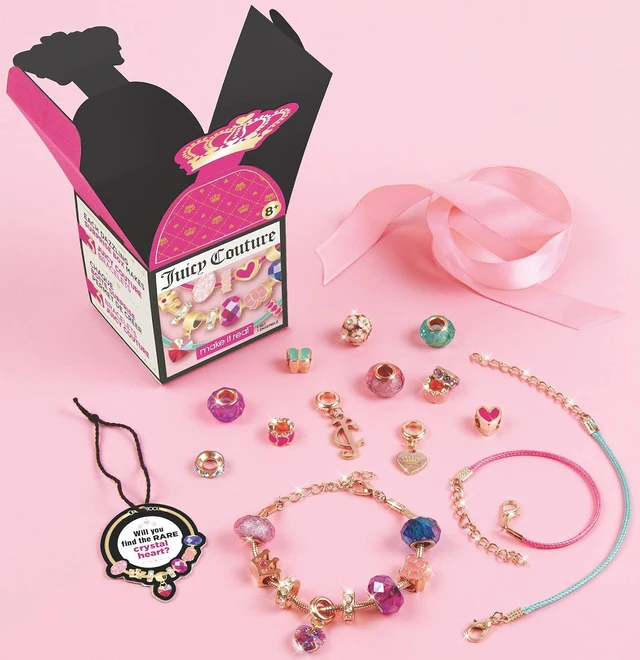 Alt view image 2 of 4 - Make It Real Juicy Couture Surprise Box: Three Magical Bracelets to Make Yourself with Beads and Pendants in a Surprise Box for Collecting, Gift for Girls from 8 Years