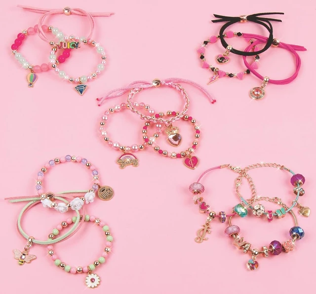 Alt view image 3 of 4 - Make It Real Juicy Couture Surprise Box: Three Magical Bracelets to Make Yourself with Beads and Pendants in a Surprise Box for Collecting, Gift for Girls from 8 Years
