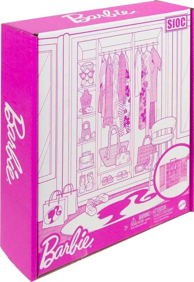 Alt view image 5 of 5 - Barbie Closet Playset with 3 Outfits, Styling Accessories