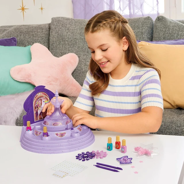 Alt view image 7 of 7 - Make It Real: Unicorn Academy: Star Stables Fountain Nail Spa - Design Unicorn Manicures, Bubbling Water Confetti Soak, Polish & Glow Decals, Kids 6+