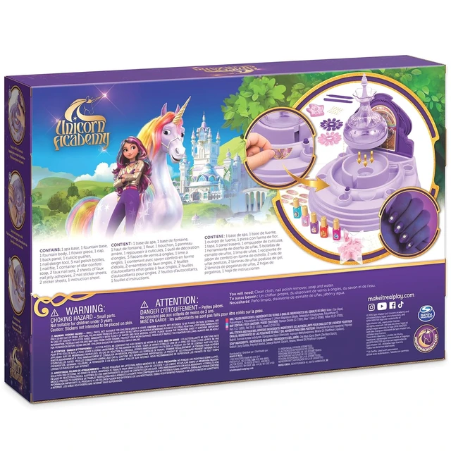 Alt view image 2 of 7 - Make It Real: Unicorn Academy: Star Stables Fountain Nail Spa - Design Unicorn Manicures, Bubbling Water Confetti Soak, Polish & Glow Decals, Kids 6+