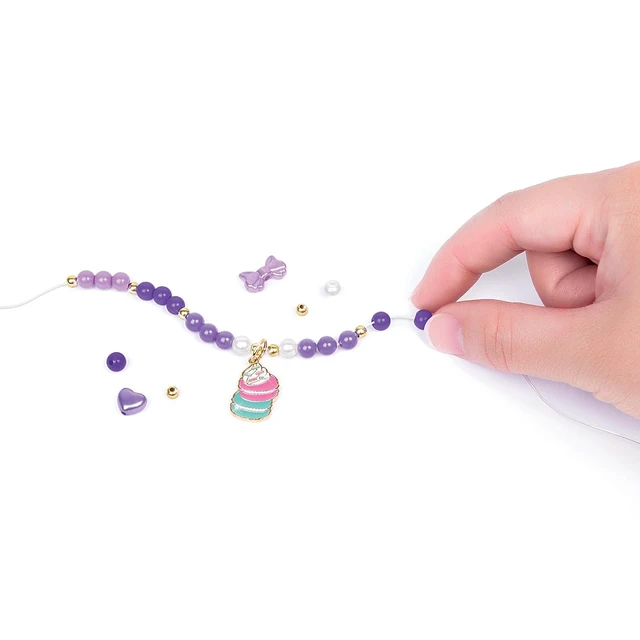 Alt view image 5 of 7 - Make It Real: Macaron Bracelet Maker - 395pc, DIY Jewelry Craft Kit, Design & Make 12 Dazzling Bracelets, Dessert-Themed Beads & Charms, Girls-Kids 8+