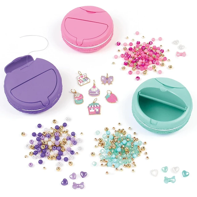 Alt view image 3 of 7 - Make It Real: Macaron Bracelet Maker - 395pc, DIY Jewelry Craft Kit, Design & Make 12 Dazzling Bracelets, Dessert-Themed Beads & Charms, Girls-Kids 8+