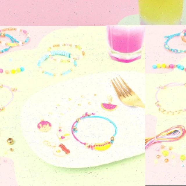 Alt view image 5 of 6 - Make It Real: Fridge Frenzy DIY Bracelets - 237pc Jewelry Kit, Make & Design 8 Bracelets, 200+ Beads, Sweets & FoodThemed Charms, Tweens-Girls-Kids 8+