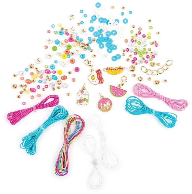 Alt view image 3 of 6 - Make It Real: Fridge Frenzy DIY Bracelets - 237pc Jewelry Kit, Make & Design 8 Bracelets, 200+ Beads, Sweets & FoodThemed Charms, Tweens-Girls-Kids 8+