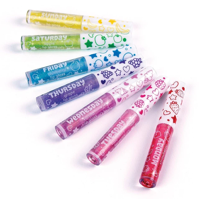 Alt view image 4 of 7 - Make It Real 3C4G 7 Days Glitter Lip Gloss - Flavored Lip Gloss Set for Girls - Strawberry, Raspberry, Vanilla and More! - 7 Piece Lip Gloss Kit
