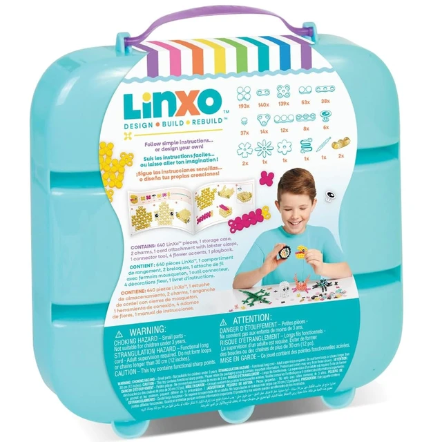 Alt view image 2 of 7 - Make It Real: LinXo Creator Set 650 pcs, DIY 13 Projects, Jewelry & Collectible Figures, Design-Build-Rebuild, Flexible Pieces, Girls & Kids Ages 6+