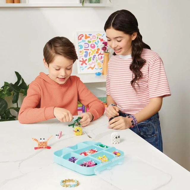 Alt view image 7 of 7 - Make It Real: LinXo Creator Set 650 pcs, DIY 13 Projects, Jewelry & Collectible Figures, Design-Build-Rebuild, Flexible Pieces, Girls & Kids Ages 6+