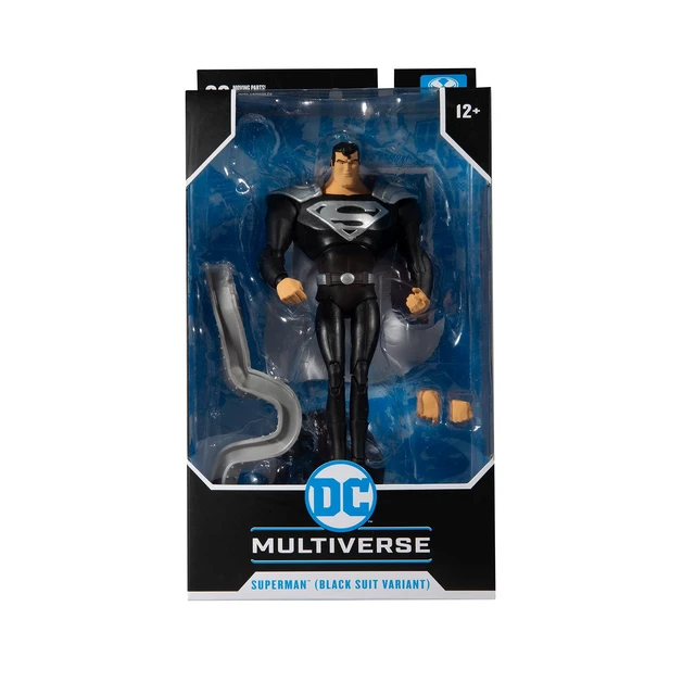 Alt view image 7 of 7 - McFarlane Toys DC Multiverse Superman Black Suit Variant (Superman: The Animated Series) 7" Action Figure with Accessories