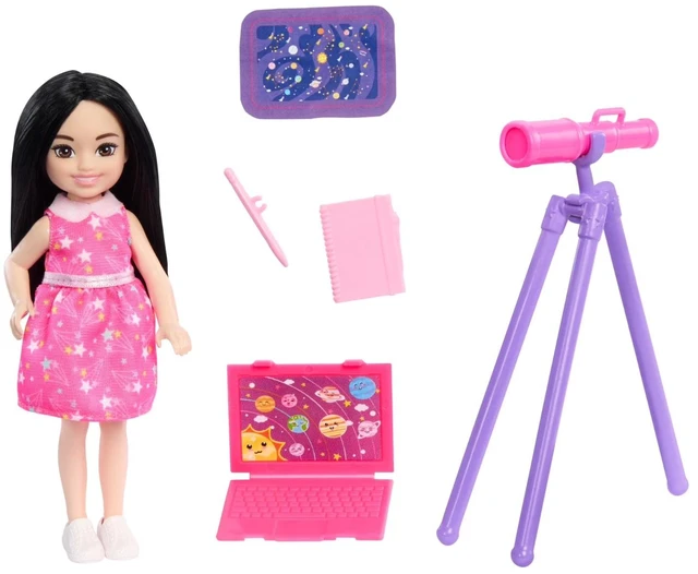 Alt view image 7 of 7 - Barbie Chelsea Can Be Career Astronomer Brunette Doll & Accessories