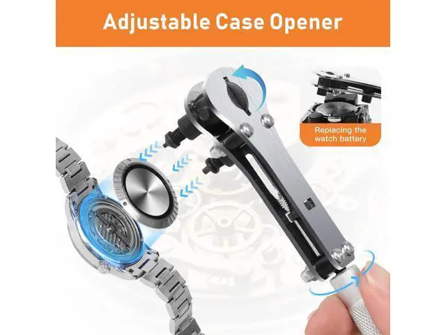 Alt view image 3 of 7 - Kingsdun Watch Repair Kit, Upgraded Version Watch Band Strap Link Pins Battery Remover Replacement Adjustment Repair Tools Kits with Carrying Case & Manual (168PCS)