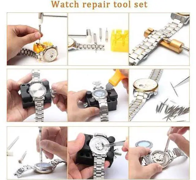 Alt view image 6 of 7 - Kingsdun Watch Repair Kit, Upgraded Version Watch Band Strap Link Pins Battery Remover Replacement Adjustment Repair Tools Kits with Carrying Case & Manual (168PCS)