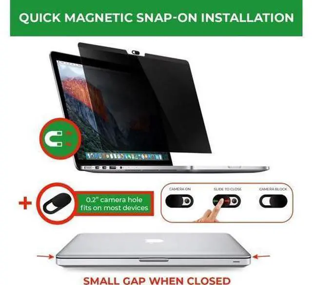 Alt view image 2 of 7 - Screen Protector Magnetic Privacy Filter for 14 inch MacBook Pro, Comes with Camera Cover Slide, Provide Privacy, Anti-Blue Light and Anti-Glare