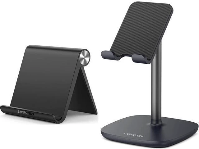 Main image of UGREEN Cell Phone Stand Bundle Phone Holder for Desk Adjustable Compatible with iPhone 12 Pro Max 11 SE XS XR 8 Plus 6 7 Samsung Galaxy Note20 S20 S10 S9 S8 Android Smartphone