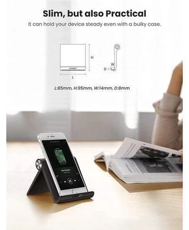 Alt view image 7 of 7 - UGREEN Cell Phone Stand Bundle Phone Holder for Desk Adjustable Compatible with iPhone 12 Pro Max 11 SE XS XR 8 Plus 6 7 Samsung Galaxy Note20 S20 S10 S9 S8 Android Smartphone