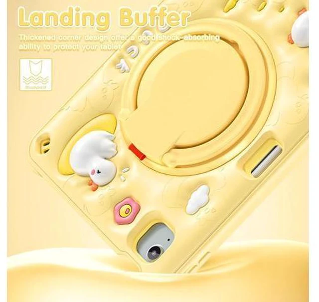 Alt view image 4 of 7 - Kids Case for iPad 10th Generation 10.9-inch 2022 Cute 3D Bear Design Multi-Layer Protection, 360° Rotating Kickstand, Shock-Absorbing Corners, Easy Installation for Safe and Fun Use