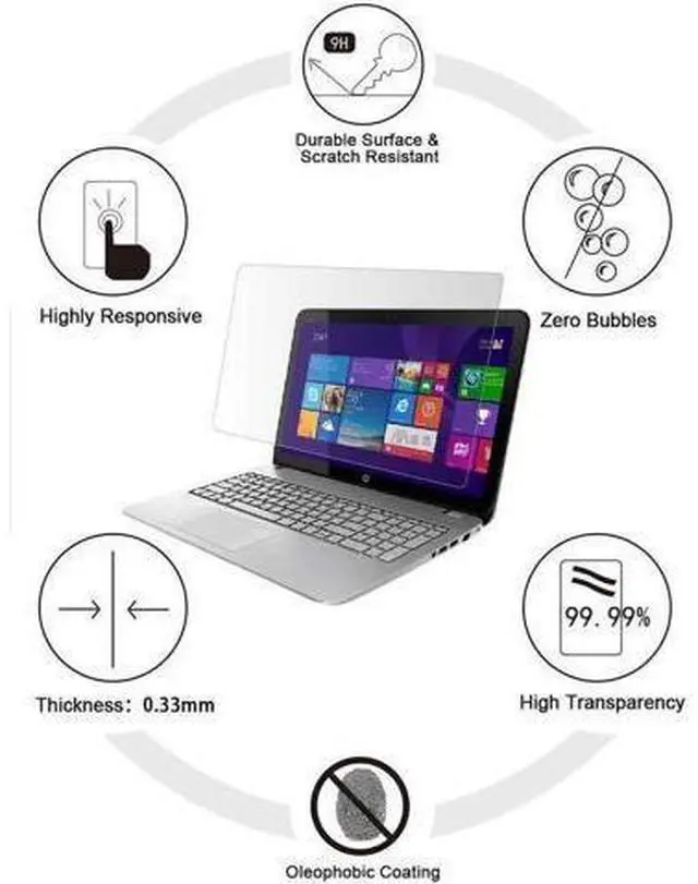 Alt view image 3 of 6 - Tempered Glass Screen Protector for 12.5 Inches Laptop, 9H Hardness and Crystal Clear, compatible with any 12.5 inch touch screen laptop