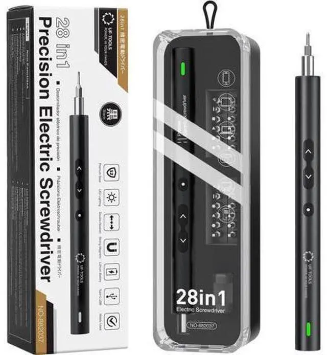 Main image of 28 in 1 Electric Screwdriver Set, UF-TOOLS Portable Mini Rechargeable Cordless Precision Screwdriver with Battery & LED Light, Magnetic Driver Bits Set, Professional Repair Tool Kit for Electronics