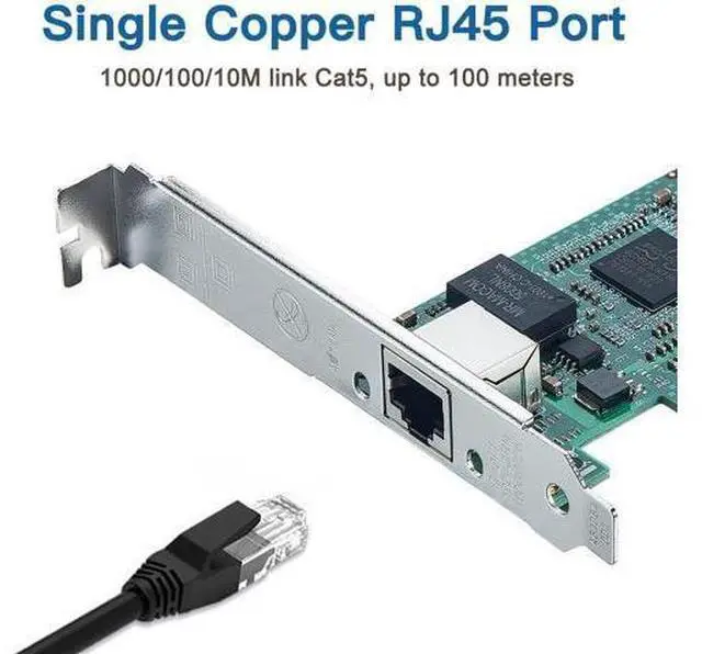 Alt view image 2 of 6 - Gigabit PCIe NIC with Dell Broadcom BCM5751 Chip, 1Gb Network Card Compare to Broadcom BCM5751-T1 NIC, Single RJ45 Ports, PCI-E X1, Ethernet Card with Low Profile for Windows/Windows Server/Linux