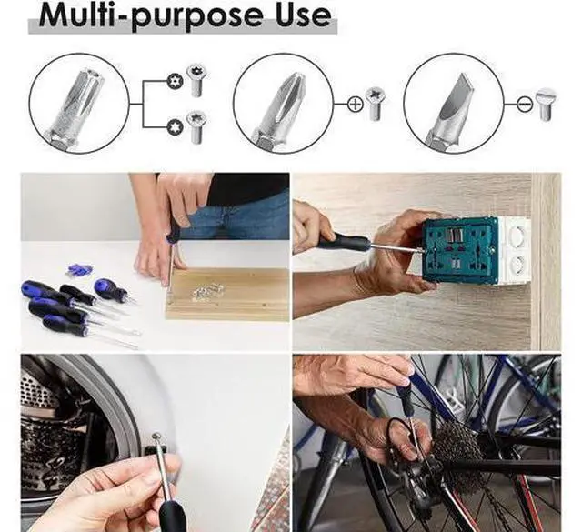 Alt view image 4 of 7 - Right Angle Screwdriver 32-Piece 1/4 Inch Mini Ratchet Set for Small Spaces and Reversible Screwdriver Set 17-Piece Bundle, Screw Driver Set for Home Improvement, Bike and Automotive Repair