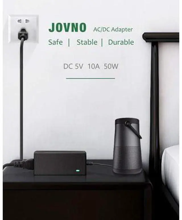 Alt view image 2 of 6 - 5V 10A Power Supply, 100-240V AC to DC 50W Adapter 10 Amp 9A 8.5A 8A 6A Converter 5.5x2.5mm Tip 7.5ft Cord for Christmas Lights, WS2811 WS2812B WS2813 SK6812 LED Strips, Raspberry Pi, Atomic Pi - OEM
