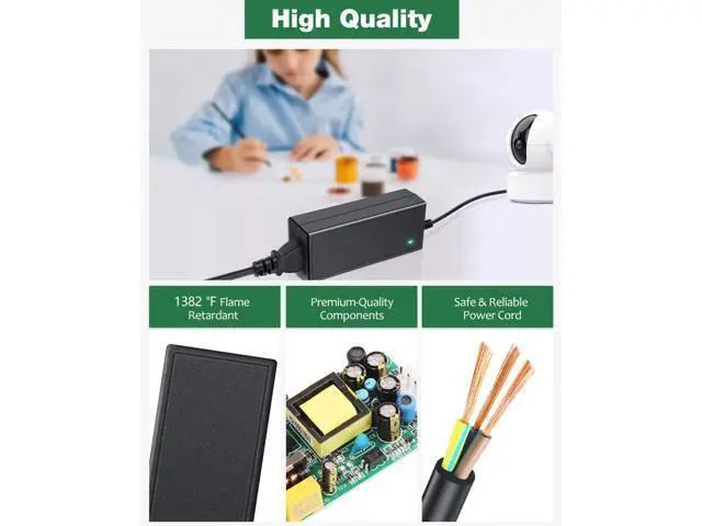 Alt view image 5 of 6 - 5V 10A Power Supply, 100-240V AC to DC 50W Adapter 10 Amp 9A 8.5A 8A 6A Converter 5.5x2.5mm Tip 7.5ft Cord for Christmas Lights, WS2811 WS2812B WS2813 SK6812 LED Strips, Raspberry Pi, Atomic Pi - OEM