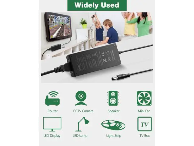 Alt view image 6 of 6 - 5V 10A Power Supply, 100-240V AC to DC 50W Adapter 10 Amp 9A 8.5A 8A 6A Converter 5.5x2.5mm Tip 7.5ft Cord for Christmas Lights, WS2811 WS2812B WS2813 SK6812 LED Strips, Raspberry Pi, Atomic Pi - OEM