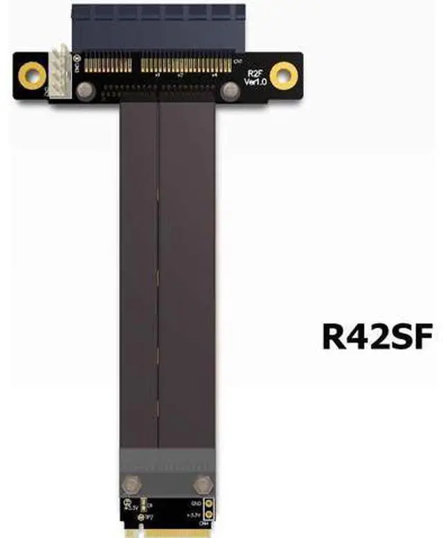 Alt view image 2 of 7 - ADT-LINK Riser PCIe X4 3.0 PCI-E 4X to M.2 NGFF NVMe M Key 2280 Riser Card Gen3.0 Cable M2 Key-M PCI-Express Extension Cord 32G/BPS (R42SF,30CM)