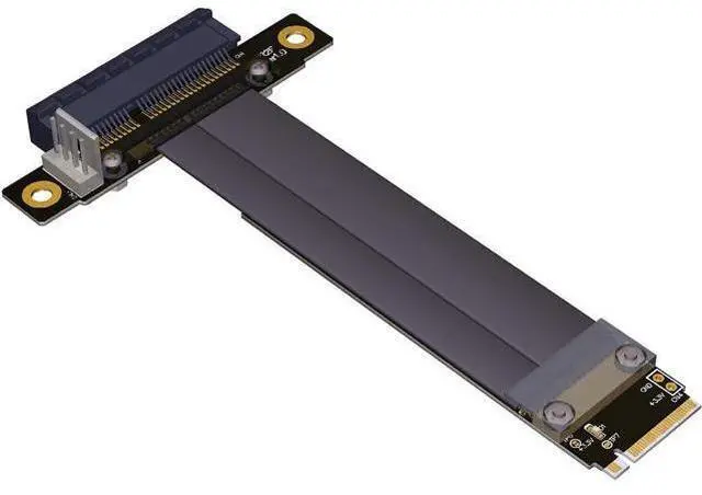 Alt view image 3 of 7 - ADT-LINK Riser PCIe X4 3.0 PCI-E 4X to M.2 NGFF NVMe M Key 2280 Riser Card Gen3.0 Cable M2 Key-M PCI-Express Extension Cord 32G/BPS (R42SF,30CM)