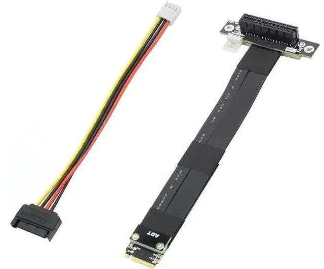 Alt view image 6 of 7 - ADT-LINK Riser PCIe X4 3.0 PCI-E 4X to M.2 NGFF NVMe M Key 2280 Riser Card Gen3.0 Cable M2 Key-M PCI-Express Extension Cord 32G/BPS (R42SF,30CM)