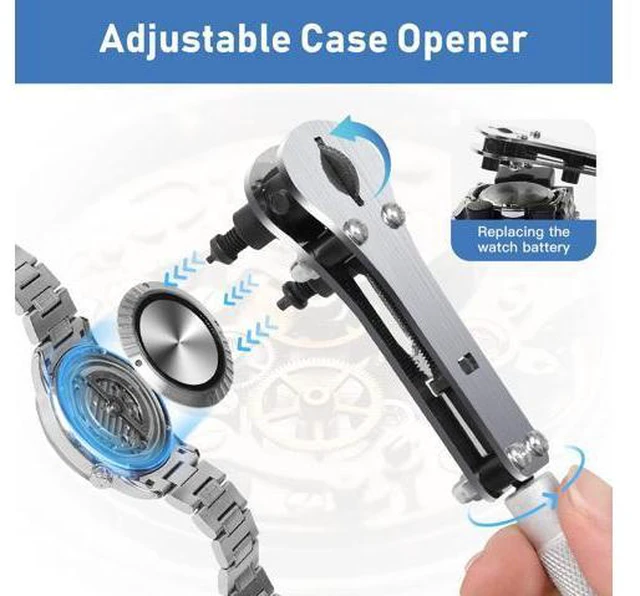 Alt view image 2 of 7 - Kingsdun Watch Repair Kit, Professional 208Pcs Watch Battery Replacement Tool Watchband Link & Back Remover, Spring Bar Tool Kit with Carrying Case & Instruction Manual