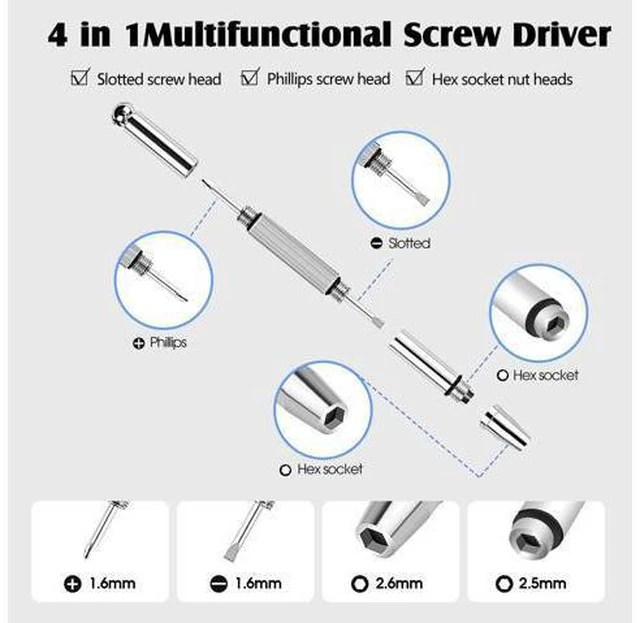 Alt view image 3 of 7 - Kingsdun Eyeglass Repair Kit with 1100pcs Eye Glass Screws & Nose Pads Include 6pcs Phillips Flat Head Screwdriver Set & Curved Tip Tweezer for Sunglasses,Watch Clock (Small)