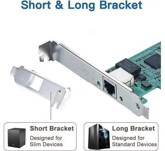 Alt view image 3 of 6 - Gigabit PCIe NIC with Dell Broadcom BCM5751 Chip, 1Gb Network Card Compare to Broadcom BCM5751-T1 NIC, Single RJ45 Ports, PCI-E X1, Ethernet Card with Low Profile for Windows/Windows Server/Linux