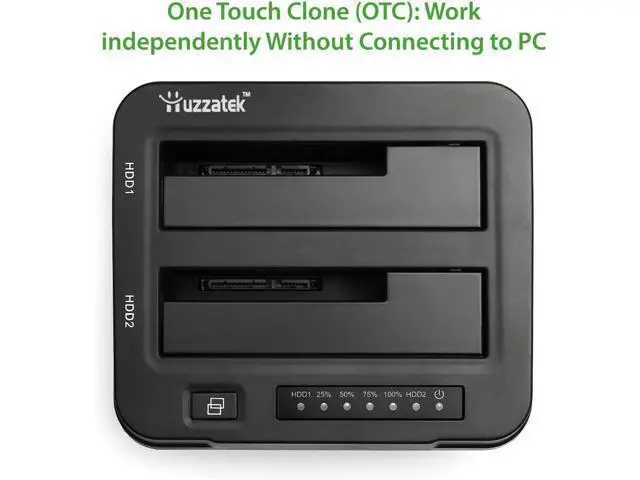 Alt view image 2 of 5 - USB 3.0 to SATA III Dual Bay External Hard Drive Docking Station for 2.5 or 3.5in HDD Duplicator Clone Function