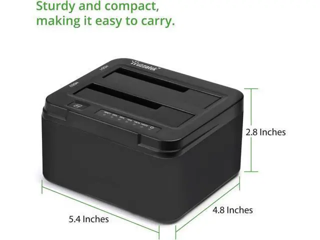 Alt view image 3 of 5 - USB 3.0 to SATA III Dual Bay External Hard Drive Docking Station for 2.5 or 3.5in HDD Duplicator Clone Function
