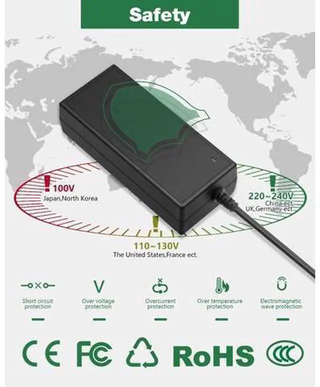 Alt view image 4 of 6 - 5V 15A Adapter, 100-240V AC to DC 5 Volt 15 Amp 75W Power Supply, 12A 10A 9A 8A Converter RGB LEDs Driver 5.5x2.5mm Tip 7.5ft Cord for Christmas Lights WS2812B WS2811 WS2813 SK6812 LED Strips - OEM
