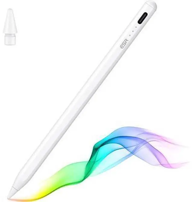 Main image of ESR Stylus Pen for iPad, iPad Pencil with Tilt Sensitivity, Palm Reiection, iPad Stylus with Magnetic Atachment Compatible with Apple iPad Pro 12.9/11, iPad Air 5/4, iPad Mini 6, iPad 10/9/8th, White