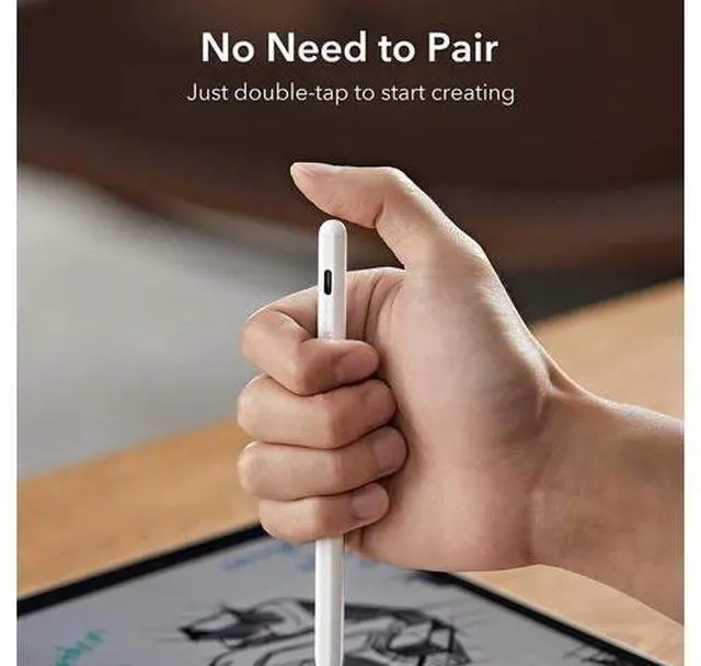 Alt view image 7 of 7 - ESR Stylus Pen for iPad, iPad Pencil with Tilt Sensitivity, Palm Reiection, iPad Stylus with Magnetic Atachment Compatible with Apple iPad Pro 12.9/11, iPad Air 5/4, iPad Mini 6, iPad 10/9/8th, White