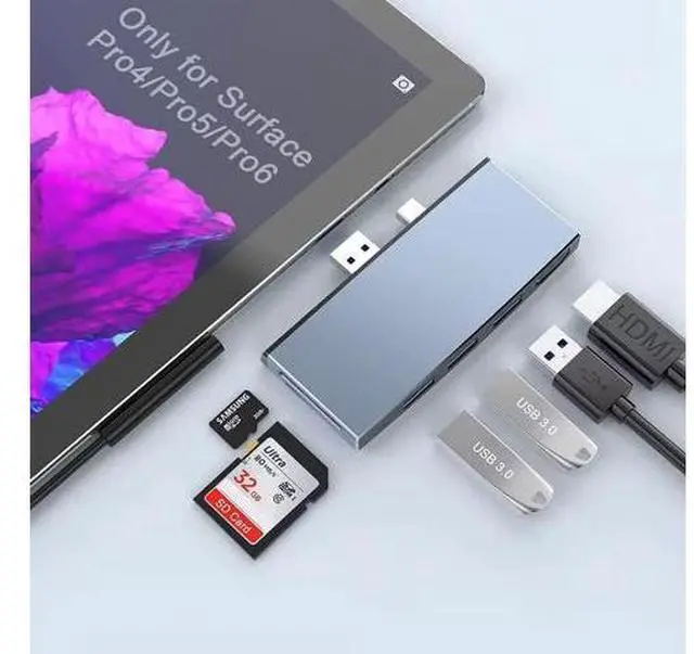 Main image of Surface Pro 6/Pro 5/Pro 4 Docking Station, Microsoft Surface Pro Docking Station with 4K HDMI Port, 3*USB 3.0 Port(5Gps), SD/TF Slot Momery Card Reader for Microsoft Surface Pro 4/5/6
