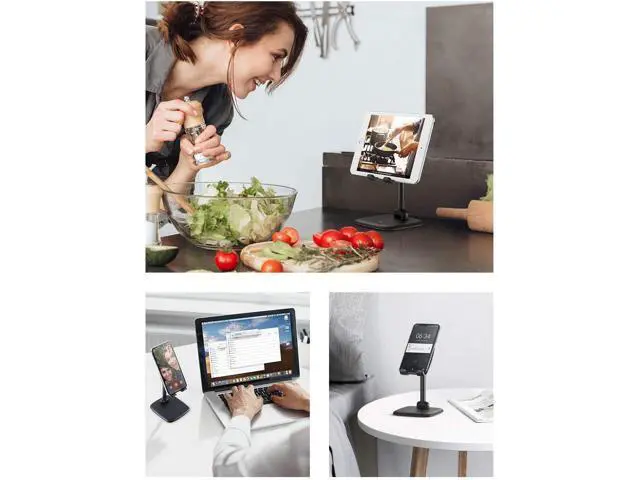 Alt view image 7 of 7 - UGREEN Cell Phone Stand Holder Mobile Phone Dock Foldable Compatible for iPhone 13 12 Pro Max 11 SE XS XR 8 Plus 6 7 5 (Black)