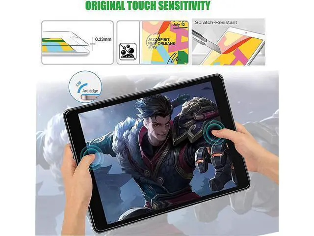 Alt view image 7 of 7 - Bundle-iPad 8th/7th Generation 10.2 Case with Tempered Glass Screen Protector Pencil Holder Kickstand Hand Strap and Shoulder Strap, Black