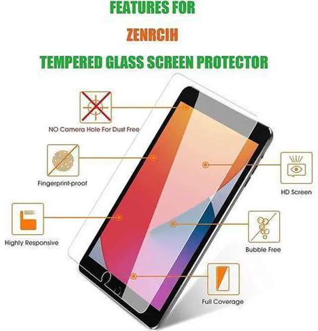 Alt view image 6 of 7 - Bundle-iPad 8th/7th Generation 10.2 Case with Tempered Glass Screen Protector Pencil Holder Kickstand Hand Strap and Shoulder Strap, Black