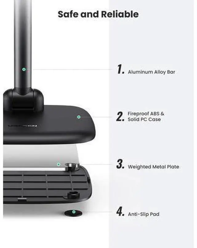 Alt view image 5 of 7 - UGREEN Cell Phone Stand Holder Mobile Phone Dock Foldable Compatible for iPhone 13 12 Pro Max 11 SE XS XR 8 Plus 6 7 5 (Black)
