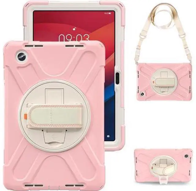 Main image of Case for Tab M11 2024 (TB-330FU/330XU) 11", Durable Shockproof Protective Cover with 360° Rotating Stand - Hand Strap - Shoulder Strap,Pink