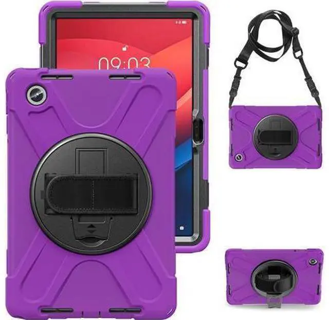 Main image of Case for Tab M11 2024 (TB-330FU/330XU) 11", Durable Shockproof Protective Cover with 360° Rotating Stand - Hand Strap - Shoulder Strap,Purple