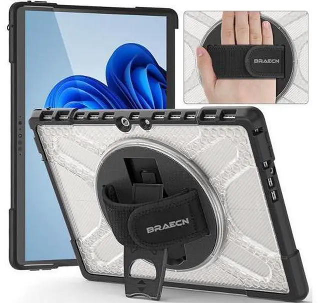 Main image of Surface Pro 8 13 inch 2021 Protective Case,Rugged Protective Cover with 360 Degree Rotating Stand for Microsoft Surface Pro 8 13 inch -Transparent