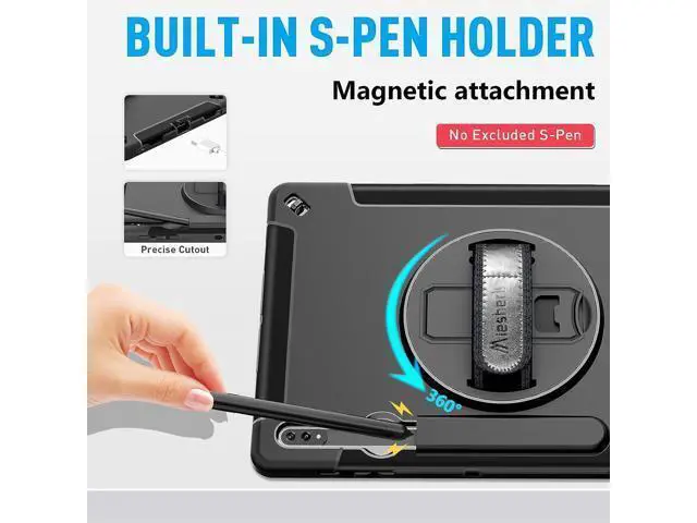 Alt view image 4 of 7 - Case for Samsung Galaxy Tab S8 Plus 12.4 Inch 2022 - Black+Red - Get 2